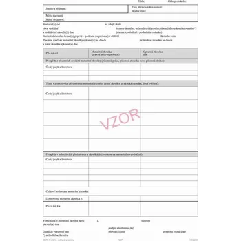 Protokol o maturitní zkoušce - vložka