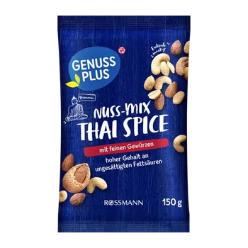 Sušená potravina GENUSS PLUS Mix ořechů s thajským kořením 150 g