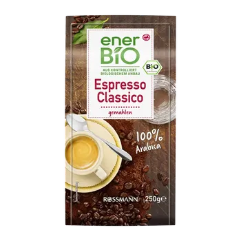 Káva enerBiO BIO pražená mletá káva espresso 250 g