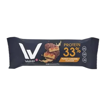 WellMix Proteinová tyčinka v čokoládě s příchutí arašídů a karamelu 45 g