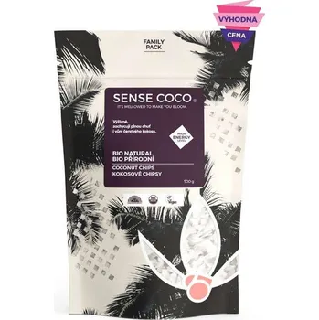 Sušená potravina Sense Coco XXL Kokosové chipsy – přírodní RAW BIO 500 g
