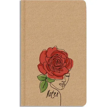 Baloušek Notes linkovaný A5 kraft Růže