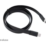 Akasa USB-C/USB-C plochý napájecí kabel 1m černý