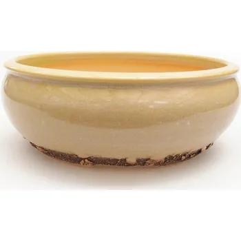 Květináč Keramická bonsai miska 18,5 x 18,5 x 6,5 cm zelená