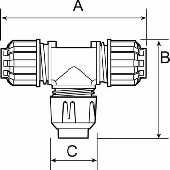 Ventil Airpress Redukční třícestný ventil fi 20 x 1/2" x 20 mm GW 9ALRTT2012