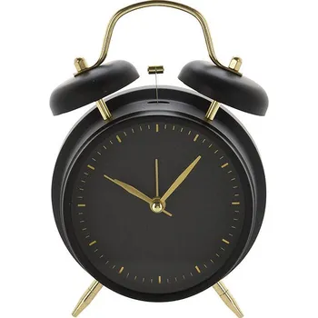 Budík Home Styling Collection Hodiny se zlatými ručičkami, průměr 12 cm, černé