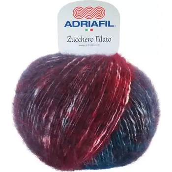 Příze Adriafil Zucchero Filato 86 Vínovopetrolejové ombré (Přírodní příze Zucchero Filato Petrolio-bordeaux)