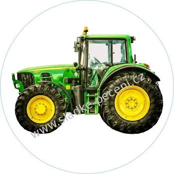 Jedlá dekorace na dort Obrázek Jedlý papír Traktor zelený