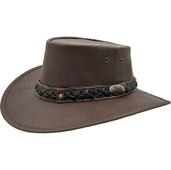 Klobouk Hnědý kožený klobouk z klokaní kůže - Nomad Jacaru (skládací) Velikost: 63/64cm (XXL)