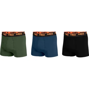 Boxerky Boxerky NEO TOOLS Basic 3 ks, černé, zelené a tmavě modré Velikost: M