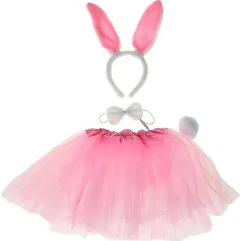 Karnevalový kostým KARNEVAL Šaty zajíček set sukně s ušima a ocáskem KOSTÝM