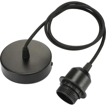 Objímka na žárovku E27 závěsný držák žárovky | objímka - černý