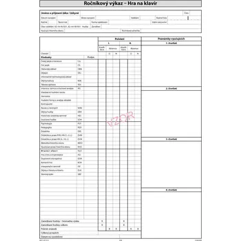 Ročníkový výkaz - Hra na klavír