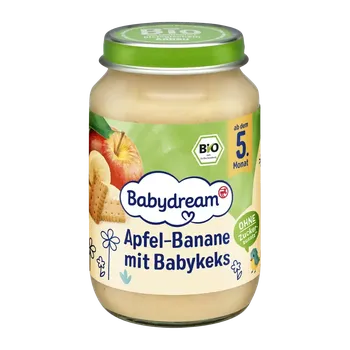 Babydream BIO ovocný příkrm jablko, banán a keksy 190 g
