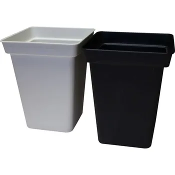 Květináč TEKU čtyřhranný bílý květináč, 27x27x40cm, objem 20l