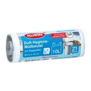 Pytle na odpadky RUBIN Sáčky do kosmetického koše s vůní 10 l 21 ks