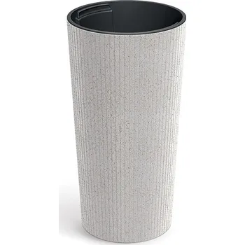 Květináč Květináč Lamie Slim Eco Wood bílý, varianta 30 cm