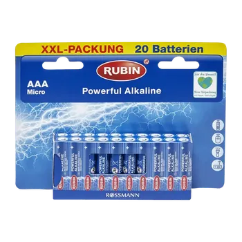 Článková baterie RUBIN Baterie Mignon AAA 20 ks