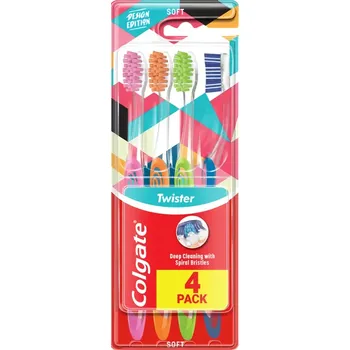 Zubní kartáček Colgate Zubní kartáčky Twister Design Edition měkký 4pack 4 ks