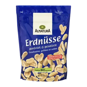 Sušená potravina Alnatura BIO Arašídy pražené loupané a solené 175 g