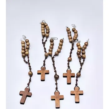 Růženec Desátek dřevěný tmavě hnědý
