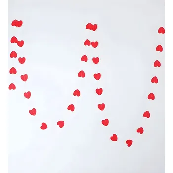 Dekorační girlanda srdce červená