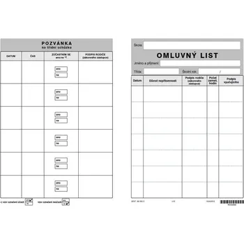 Tiskopis Omluvný list