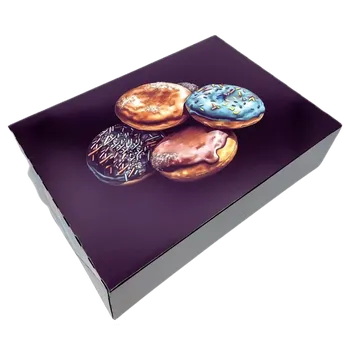 Papírová krabice černá s motivem koblih 31x22x8 cm