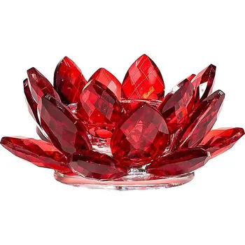 Svícen Lotosový křišťálový svícen - Červený