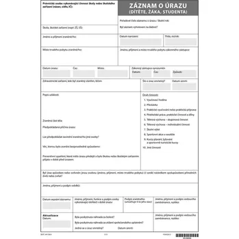 Tiskopis Záznam o školním úrazu