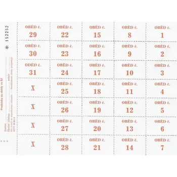 Poukázky na obědy (oranžová)