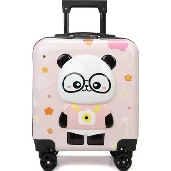 Dětský cestovní kufr na kolečkách s teleskopickou rukojetí - PINK PANDA