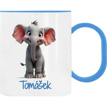 Dětský hrnek plastový s potiskem Sloník se jménem