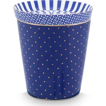 PIP Studio Hrnek bez ouška a talířek Royal Dots modrá sada 2ks 51.002.424
