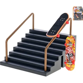 Skateboard Skateboard prstový fingerboard herní set s rampou schodiště kov