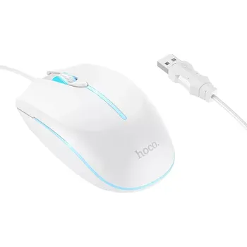 Herní drátová myš HOCO USB A 2400 dpi GM37 bílá