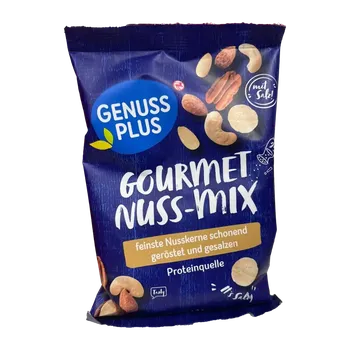 Sušená potravina GENUSS PLUS Solený mix ořechů Gourmet 125 g