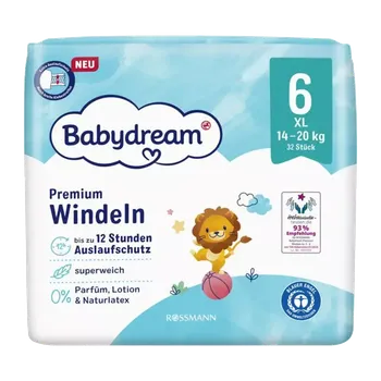 jednorázová plena Babydream Jednorázové plenky Premium XL 14 - 20 kg, vel. 6 32 ks 32 ks