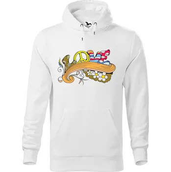 Pánská mikina DOBRÝ TRIKO Pánská mikina s potiskem LOVE Velikost pánské mikiny: M, Barva: Bílá