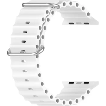 VSECHNONAMOBIL 58801 OCEAN Řemínek pro Apple Watch Ultra 1 / 2 / 3 (49mm) / 9 / 8 / 7 (45mm) / 6 / SE / 5 / 4 (44mm) / 3 / 2 / 1 (42mm) bílý