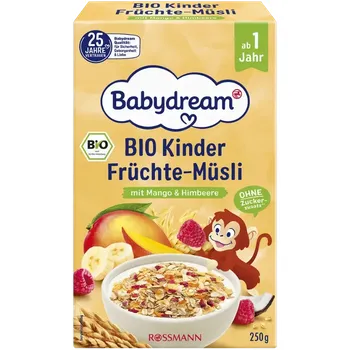 Babydream BIO müsli s mangem a malinami 250 g