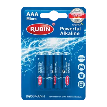 Článková baterie RUBIN Baterie Micro LR03 1,5V 4 ks