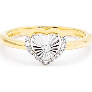 Prsten Prsten ze žlutého zlata se srdíčkem a diamantem RS138079