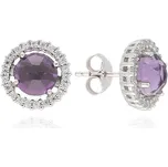 MOISS Nádherné stříbrné náušnice s ametysty EG000018 + 2 měsíce na vrácení zboží