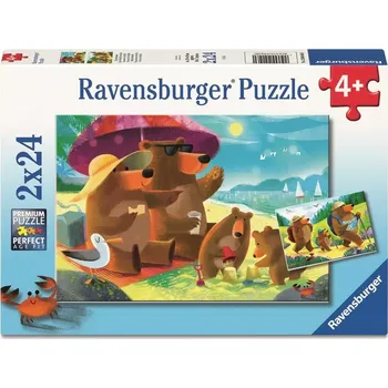 Puzzle Ravensburger Puzzle Medvědí rodinka na výletě 2 x 24 dílků