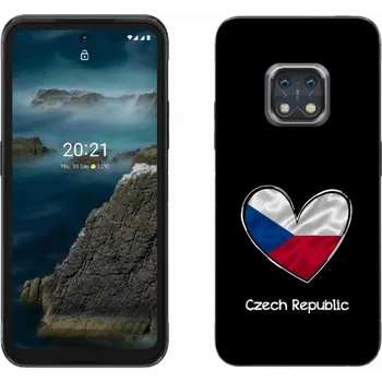 Vlajka Gelový kryt mmCase na Nokia XR20 - vlajka srdce černé pozadí