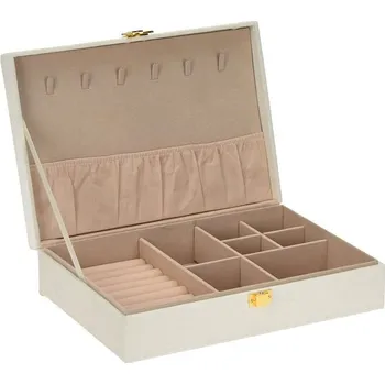 Šperkovnice H&L Velvet se zlatým klipem, bílá