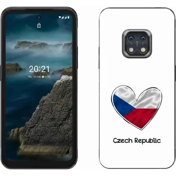 Vlajka Gelový kryt mmCase na Nokia XR20 - vlajka srdce bílé pozadí