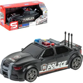 autodráha Auto sportovní policejní černé na setrvačník policie na baterie Světlo Zvuk