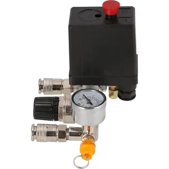 Kompresor Airpress Regulátor tlaku 1/2" 10 bar s tlakovým spínačem, 2 manometry a 2 rychlospojkami 1/4" 36826-R